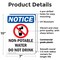 Signmission Non-Potable Water, 7 in W x Rectangle, Plastic OS-2PACK-NS-P-710-V-15106 - alternate 2